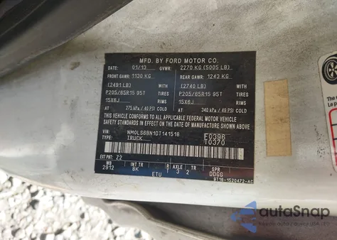 2013 Ford Transit Connect Xlt z USA, uszkodzony, nr VIN NM0LS6BN1DT141518